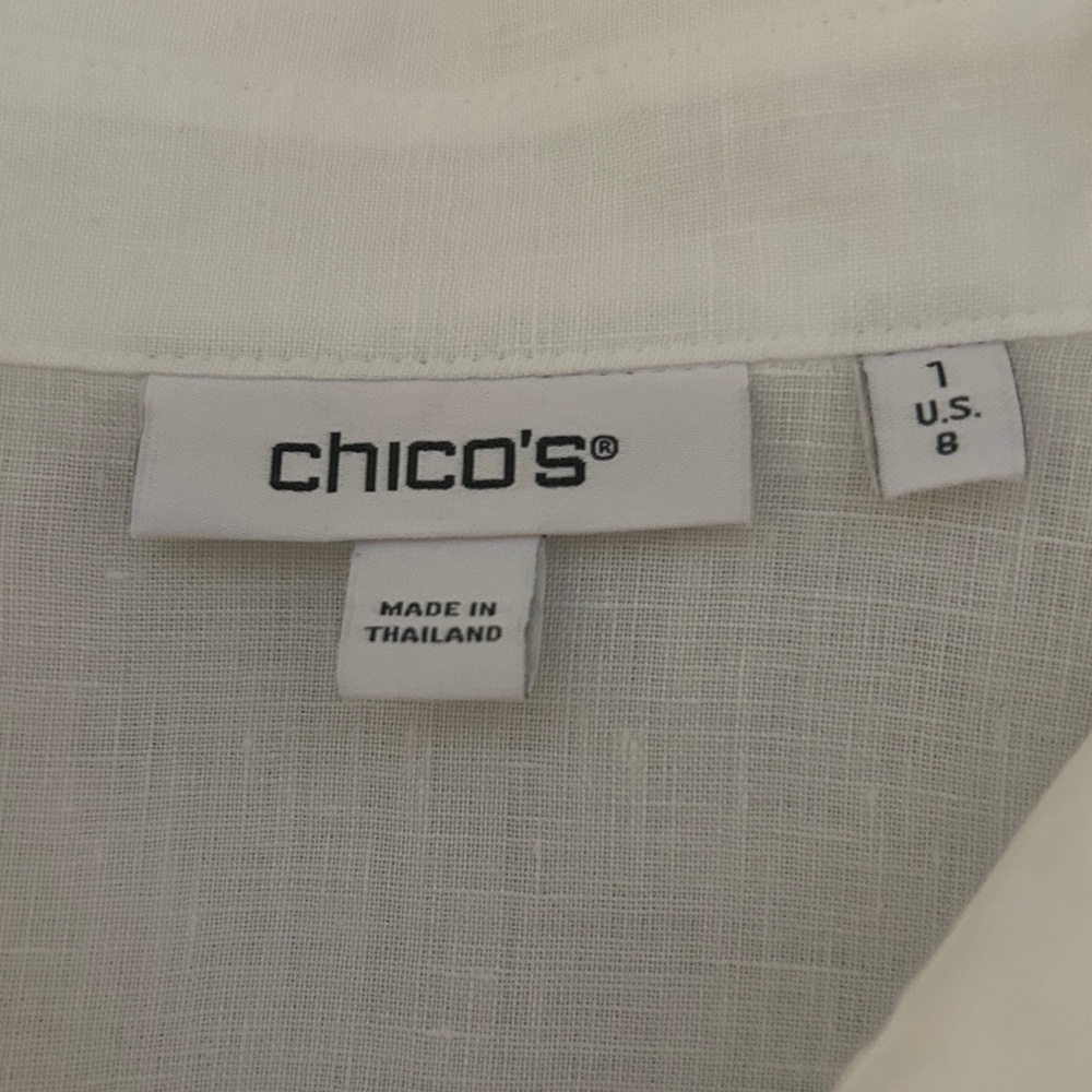 Chico’s 100% Linen Button Front Top. Chico’s 1 - Picture 6 of 8